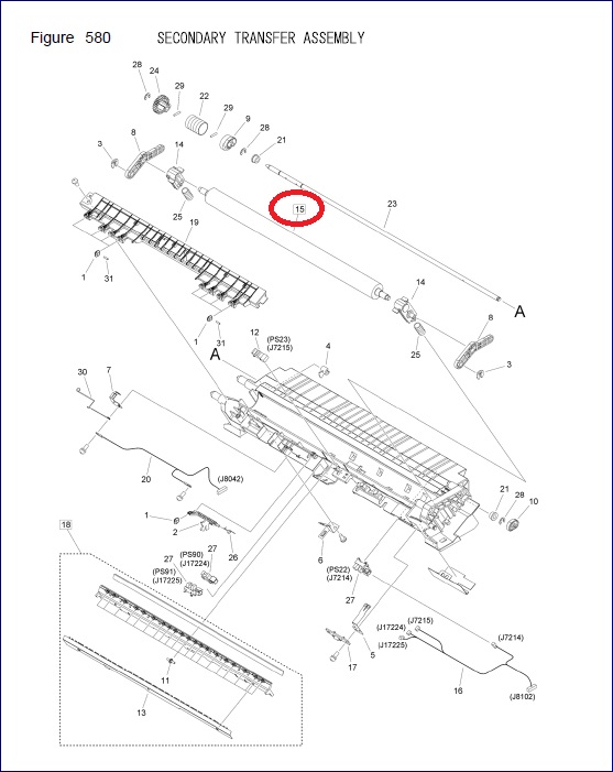 CANON FE8-0387-000 ROLLER, 2ND TRNSFR. OUTER (iRAC7580i/DXC7780i SERIES)(OEM)