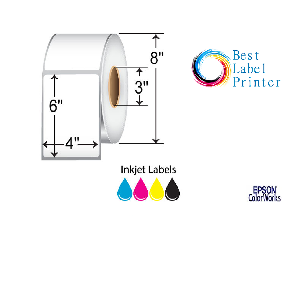 4” X 6” EPSON COLORWORKS MEDIA DURABLE MATTE SYNTHETIE LABELS (COLORWORKS C6000/C7500 SERIES) (3"CORE/8"OD)