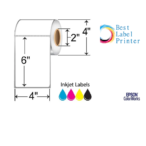  4” X 6” EPSON COLORWORKS MEDIA PREMIUM MATTE LABELS (COLORWORKS C3500/C4000 SERIES) (2"CORE/4"OD)