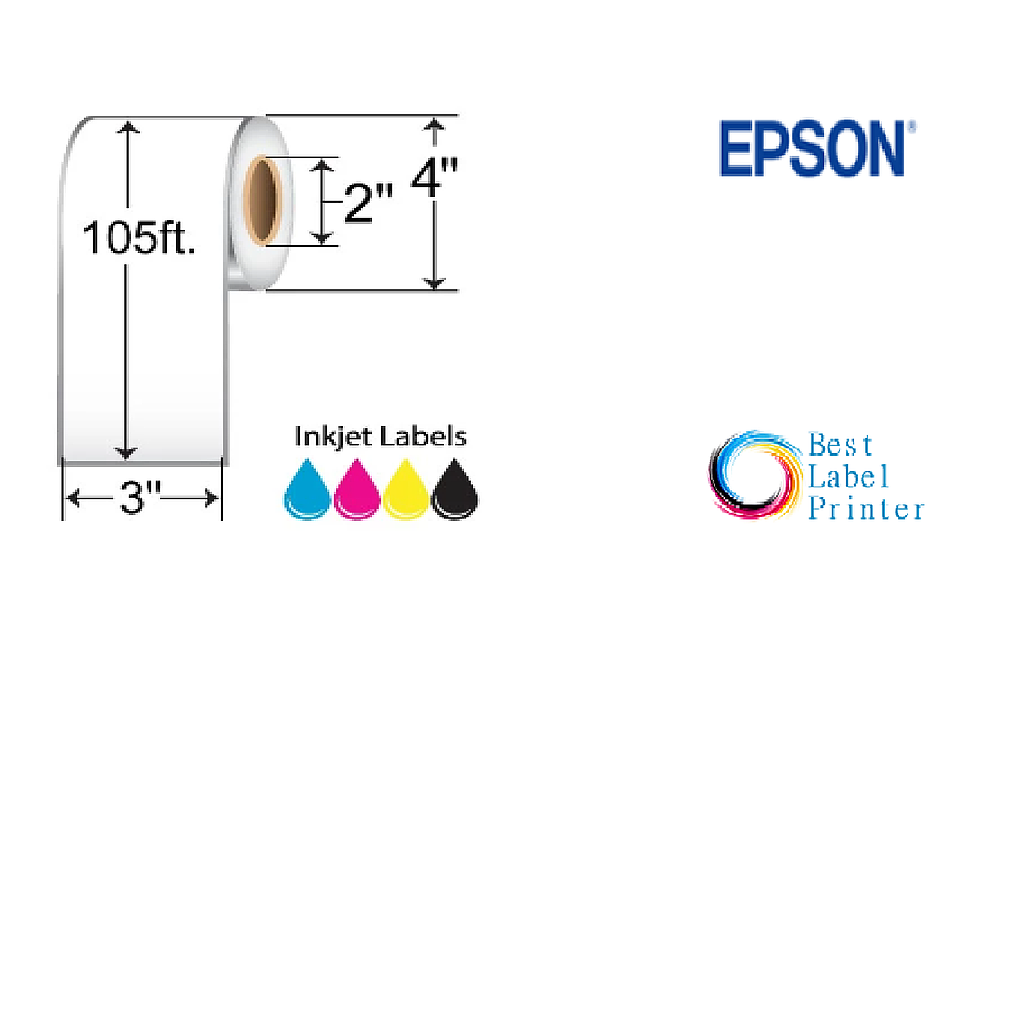  3" X 105' EPSON COLORWORKS MEDIA PREMIUM MATTE LABELS (COLORWORKS C3500/C4000 SERIES) (2"CORE/4"OD)