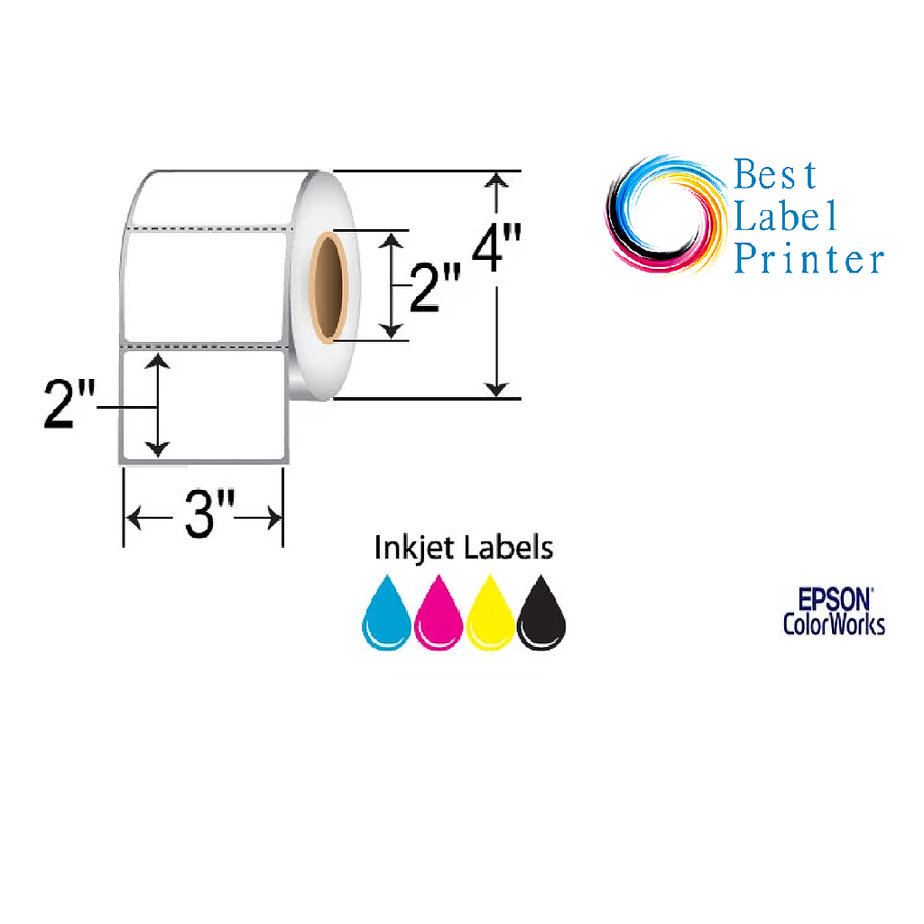  3” X 2” EPSON COLORWORKS MEDIA DURABLE MATTE SYNTHETIC LABELS (COLORWORKS C3500/C4000 SERIES) (2"CORE/4"OD)