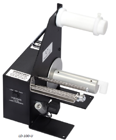 [80-147-0005] LD-200-U Label Dispensers up to 6.5”-BLACK (Transparent & Opaque Labels)