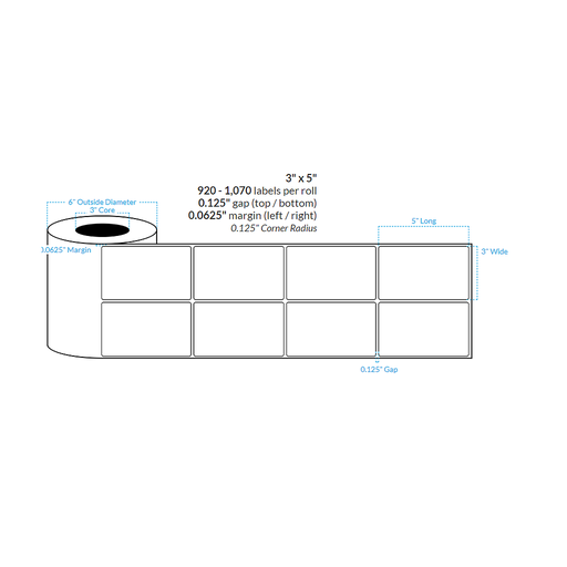 [100537-3X6-C14C-149-2000000] 3" x 5" CRYSTAL PATTERN HOLOGRAPHIC {ROUNDED CORNERS} 2-ACROSS Roll Labels  (3"CORE/6"OD)