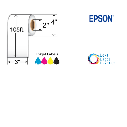 [C35MC002]  3" X 105' EPSON COLORWORKS MEDIA PREMIUM MATTE LABELS (COLORWORKS C3500/C4000 SERIES) (2"CORE/4"OD)