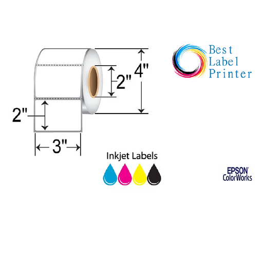 [C35CD004]  3” X 2” EPSON COLORWORKS MEDIA DURABLE MATTE SYNTHETIC LABELS (COLORWORKS C3500/C4000 SERIES) (2"CORE/4"OD)