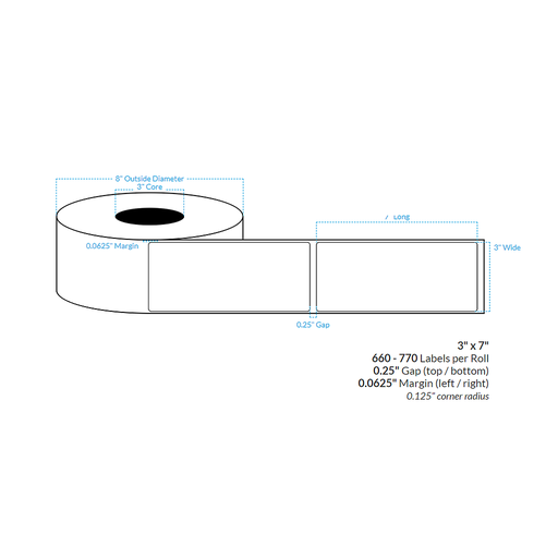 [100540-3X8-CI4C-129-1000000] 3" x 7"  CRYSTAL PATTERN HOLOGRAPHIC {ROUNDED CORNERS} Roll Labels (3"CORE/8"OD)